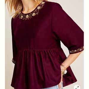 Anthropologie embroidered top